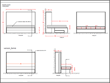 plans techniques lit convertible